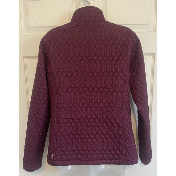 Lands End Plum Purple Polyester Quilted Puffer Shell Jacket Coat | Size Medium - Picture 3 of 9